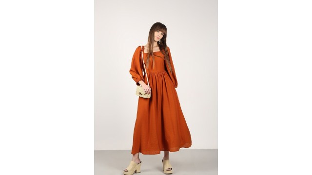 Vero ModaPuff Sleeve Fit & Flare Maxi Dress