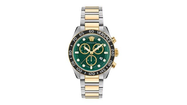 Versace Men Round Dial & Stainless Steel Straps Analogue Watch