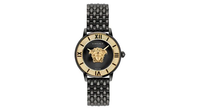 VersaceWomen Embellished Dial & Stainless Steel Bracelet Style Analogue Watch VE2R00922