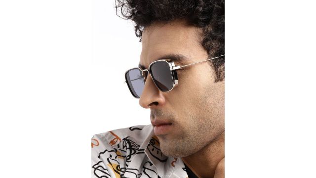 Voyage Unisex Square Sunglasses 58157MG2970 (Silver/Black)