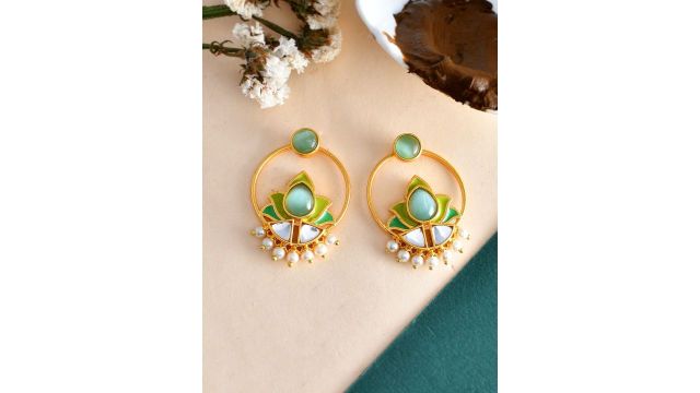 Voylla Gold-Plated Contemporary Stud Earrings