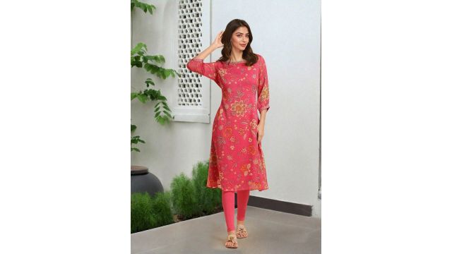 W for Women Floral Printed A-Line Kurta