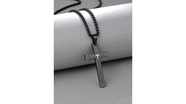 Yellow Chimes Men Silver-Plated Cross Charmed Pendant Chain