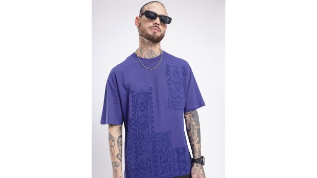 glitchezIndie Graphic Printed Relaxed Fit T-shirt