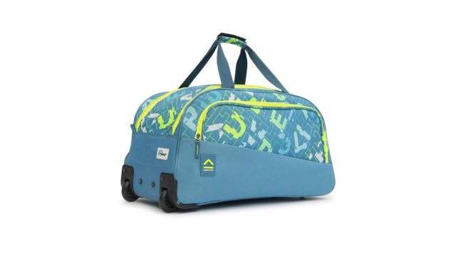 uppercase Grid Printed Duffle Trolley Bag (Soft‑Sided)