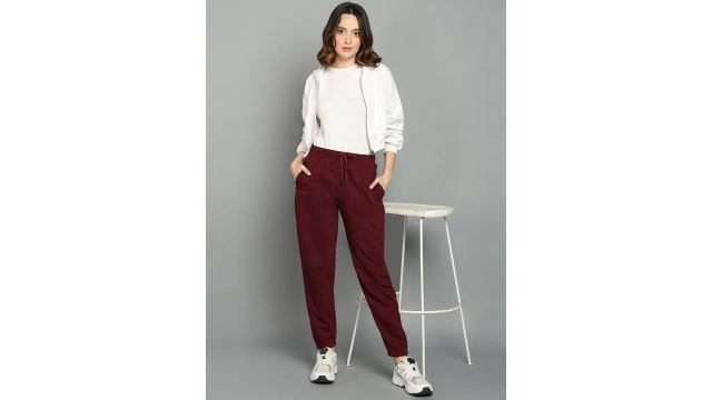 Alan Jones Women Regular Fit Solid Fleece Joggers