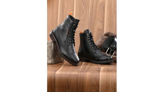 Alberto Torresi Black Solid High-Top Flat Boots