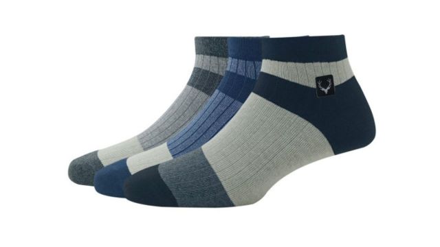 Allen Solly Men Pack Of 3 Colourblocked Cotton Ankle-Length Socks