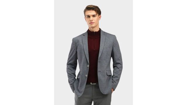 Arrow Men Slim-Fit Notched Lapel Long Sleeves Single Breasted Blazer