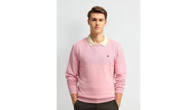 Arrow Sport Men Round Neck Cotton Pullover Sweaters