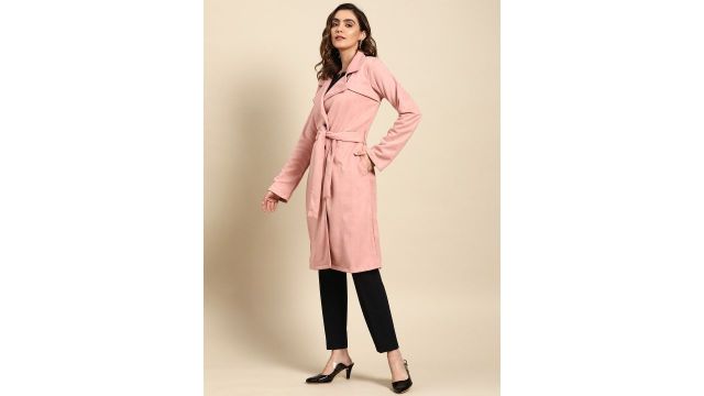 Athena Women Suede Overcoat With Belt
