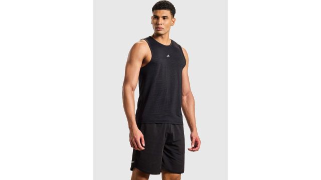 BOLDFIT Sleeveless Innerwear Gym Vest BFTBM1003SBlackS