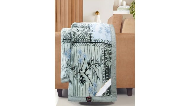 BSB Home Black & Blue Heavy Winter 500 GSM Double Bed Blanket