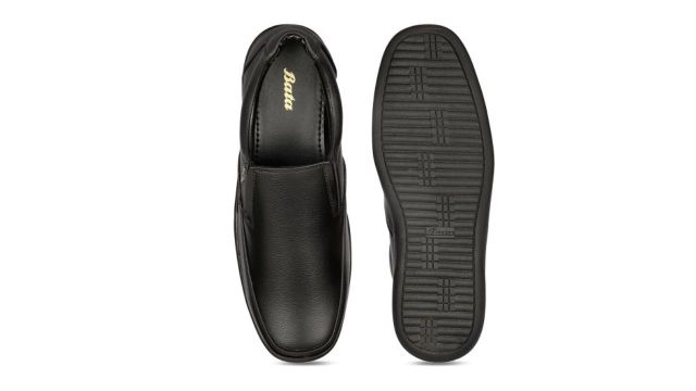 Bata Men BOSS‑SAIL E Round‑Toe Formal Slip‑Ons (Black)