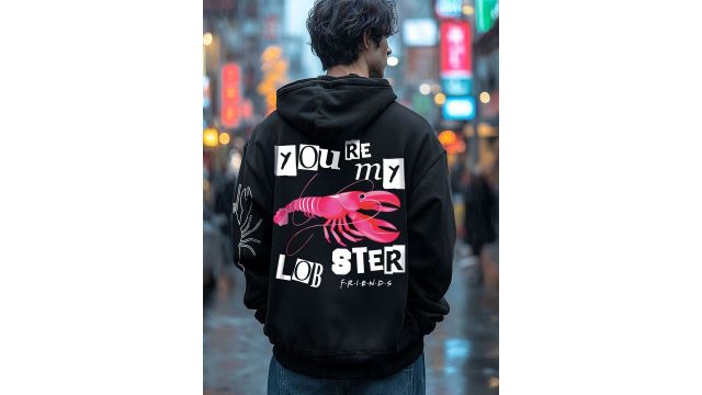 Bewakoof Heavy Duty Friends Merchandise Men's Lobsters Graphic Printed Zipper Hoodies