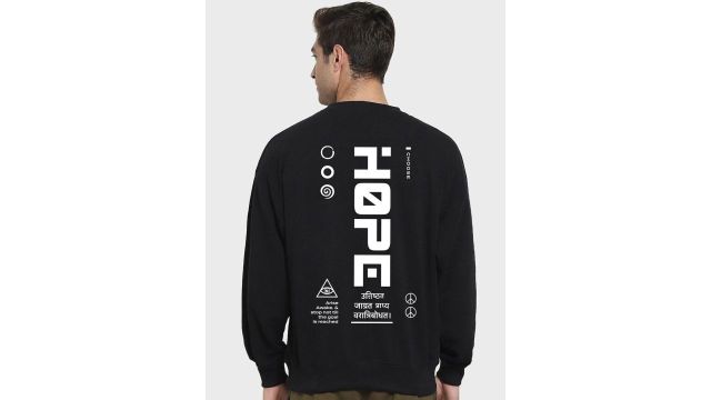 Bewakoof Hope Street Typography Oversized Sweatshirt