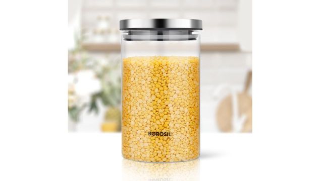 Borosil Classic Glass Jar (900 ml, Airtight)