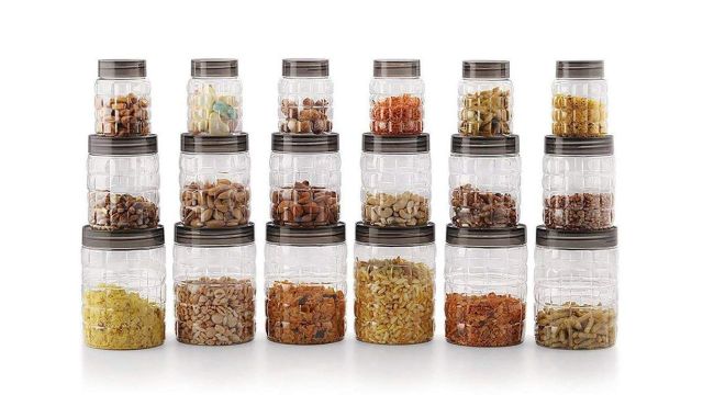 CELLO Checkers PET Canister Set of 18