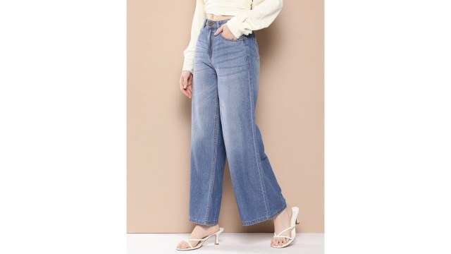ChemistryWomen Pure Cotton Wide Leg Light Fade Jeans