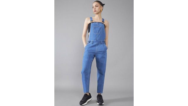 DOLCE CRUDO Regular Fit Mid Rise Denim Dungaree