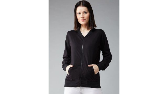 DOLCE CRUDO Women Collarless Bomber Jacket