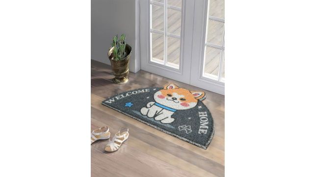 DREAM WEAVERZ Quirky Cat Printed Rubber Door Mat For Entrance