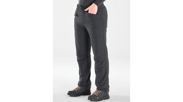 Decathlon QUECHUA Men Dark Grey Warm Snow Hiking Trousers With Fleece Lining
