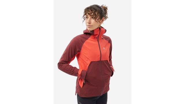 Decathlon QUECHUA - Women Red Waterproof Rain Jacket With Hoodie