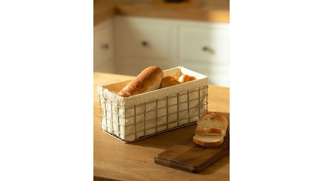 Ellementry Grey Twine Wire Bread Box