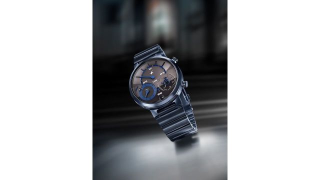 Fastrack Gambit Micromotor Black Dial Blue Metal Strap Analog Watch for Men 3309QM01