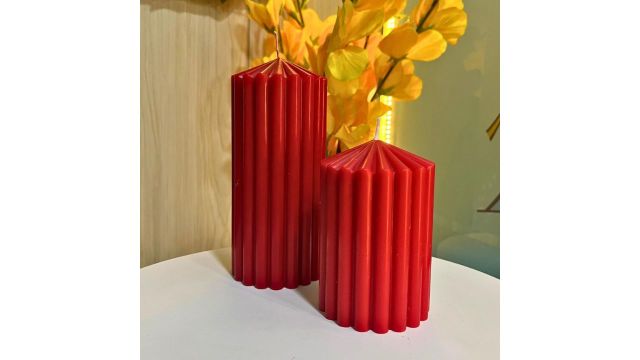 Floryn Decor Soy Wax Pillar Candles Set of 2