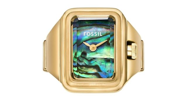 Fossil Analog Women Off-White Gold Raquel Watch Ring