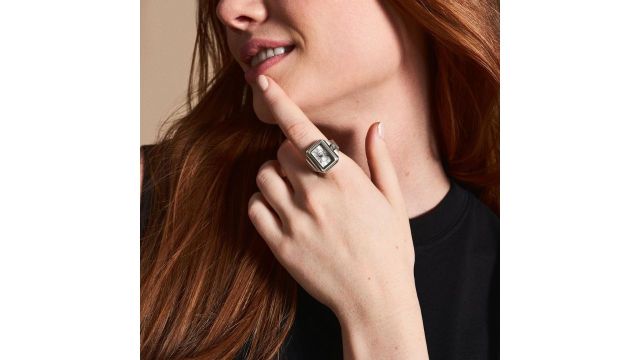 Fossil Stainless Steel Womens Raquel Analog Watch Ring (Silver)
