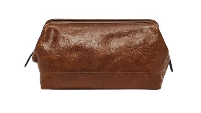 Fossil Textured Leather Shave Kit Pouch