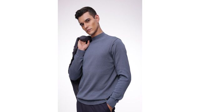 French Connection Mock Collar Pure Cotton Pullover Sweater