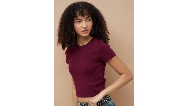Ginger by Lifestyle Women Ribbed Fitted Crop Top