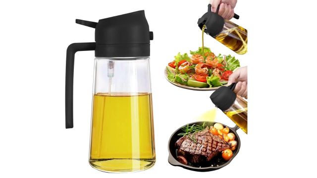 Glass Oil Sprayer and Dispenser Bottle, 500 ml