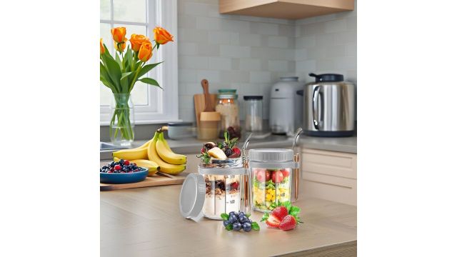 Glass Overnight Oats Jars With Spoon and Lid (350 ml)