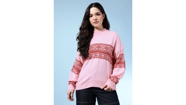 Glitchez Oversized Tribal Print Pullover