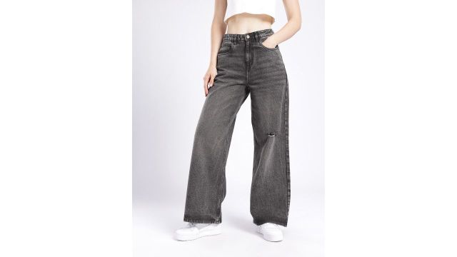 Glitchez Women Distressed Wide Leg Light Fade Jeans