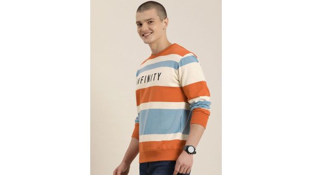 HERE&NOW Striped Round Neck Sweatshirt
