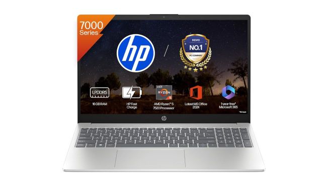 HP 15, AMD Ryzen 5 7520U, 16GB DDR5, 512GB SSD Laptop