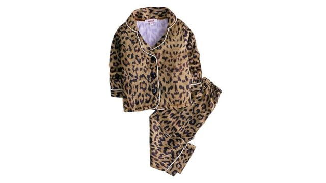 Hopscotch Unisex‑Kids Polyester Animal Print Top & Pajama Set