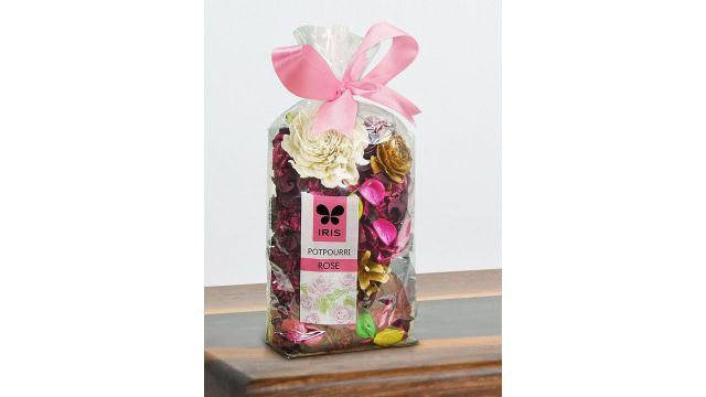 Iris Pink & White Solid Rose Potpourri
