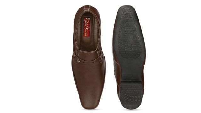 John Karsun Men Brown Solid Slip-On Formal Shoes