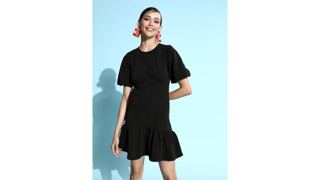Kassually Women Stylish Black Mini Dress