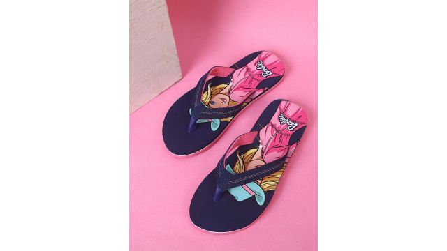 Kids Ville Girls Barbie Printed Flip-Flop