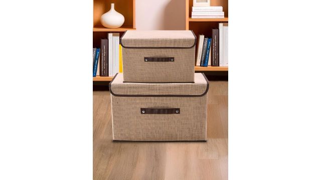 Kuber Industries 2 Drawer Organiser Foldable Storage Box Clothes Organiser