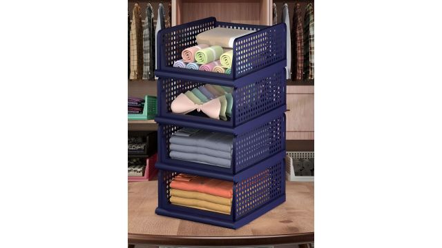 Kuber Industries Blue 4 Pieces Regular Drawer Organiser