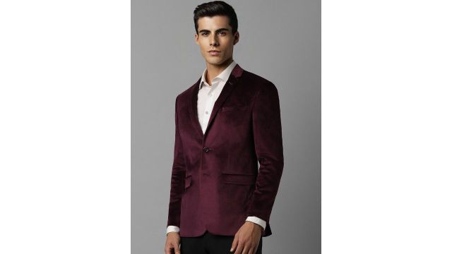 Louis Philippe Slim-Fit Single Breasted Party Blazer